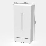 Ντουλάπα δίφυλλη Afina pakoworld mdf σε λευκή glossy απόχρωση 100x57x213εκ - Image 8