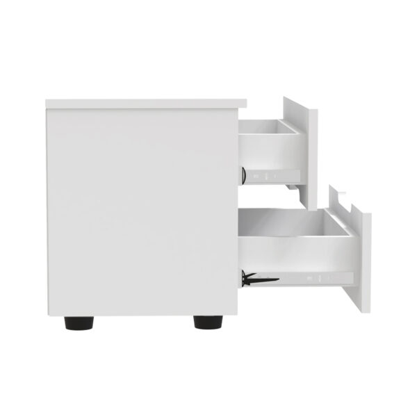 Κομοδίνο Afina pakoworld mdf σε λευκή glossy απόχρωση 50x35x41εκ - Image 4