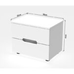 Κομοδίνο Afina pakoworld mdf σε λευκή glossy απόχρωση 50x35x41εκ - Image 6