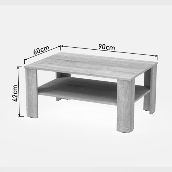 Τραπέζι σαλονιού Κhofi pakoworld σε sonoma απόχρωση 90x60x42.3εκ - Image 4
