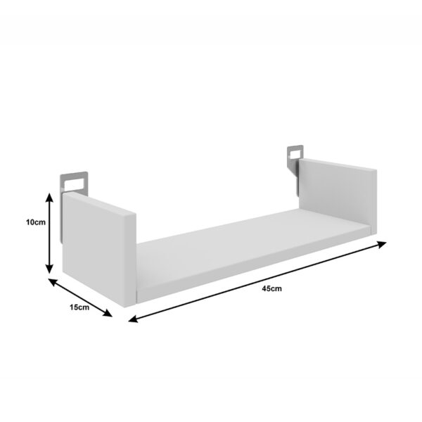 Ραφιέρα τοίχου Derva pakoworld σε λευκή απόχρωση 45x15x10cm - Image 3