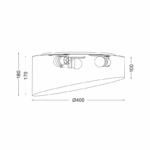 Φ/Σ ΟΡΟΦΗΣ 3ΧΕ27 ΠΑΛ ΚΑΦΕ ΥΦΑΣΜΑ+ΑΚΡΥΛΙΚΟ  Φ40ΧΗ18CM PABLO - Image 2