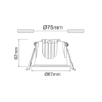LED ΛΕΥΚΟ ΧΩΝΕΥΤΟ ΦΩΤΙΣΤΙΚΟ 10W 3000K 1050Lm 40° IP44 230V AC Ra80 Φ87*62MM 5YRS - Image 2