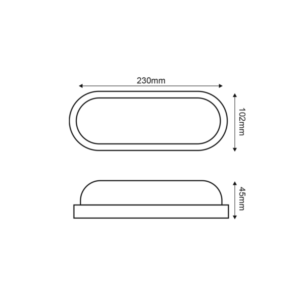 LED PC WHITE WALL LUMINAIRE 230V AC IP65 20W 1750lm 4000K 110° Ra80 - Image 2