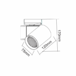 SAND WHITE LED TRACK LUMINAIRE 20W 4000K 1-PHASE 38° 2400LM 230V AC Ra80 5YRS - Image 2