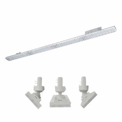 WHITE LED LINEAR MOVABLE TRACK LUMINAIRE 40W 4000K 3-PHASE 90° 5600LM 230V AC Ra90 L1144MM MM 5YRS