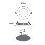 ΛΕΥΚΟ ΣΤΡΟΓΓΥΛΟ LED ΠΑΝΕΛ ΧΩΝΕΥΤΟ 12W 3000K 1040Lm Φ170mm 230V AC Ra80 - Image 2