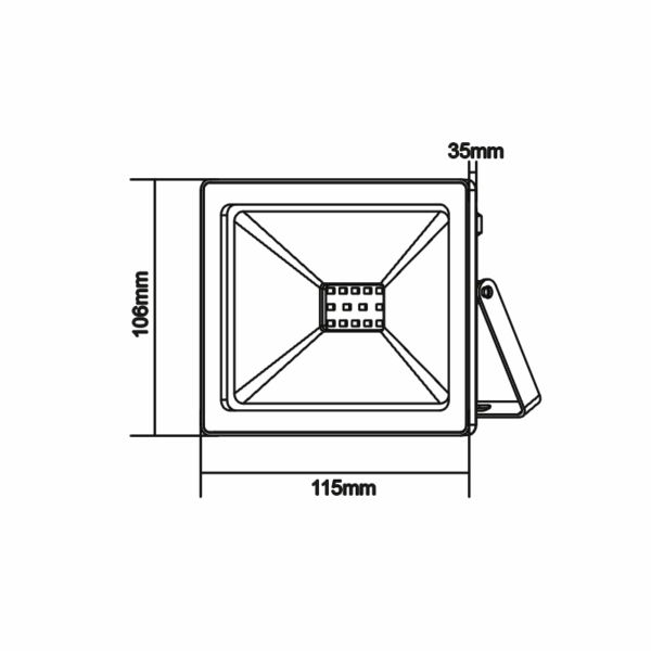 BLACK LED SMD FLOOD LUMINAIRE IP66 10W 6000K 880Lm 12-24V DC RA80 - Image 2