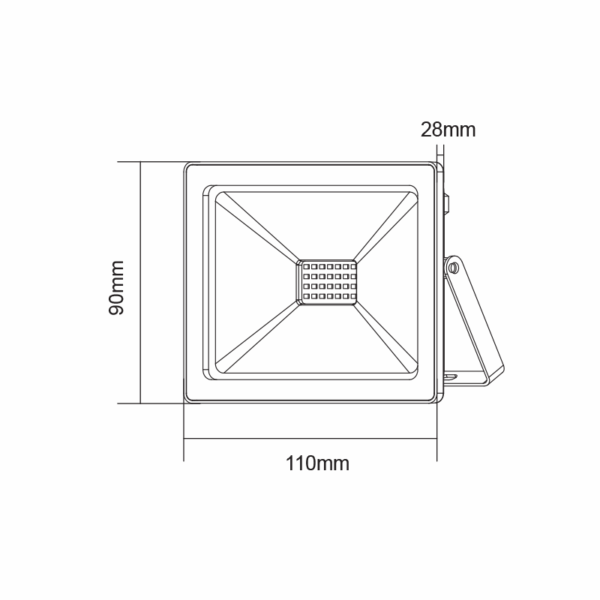 BLACK LED SMD FLOOD LUMINAIRE IP66 20W GREEN 230V - Image 2