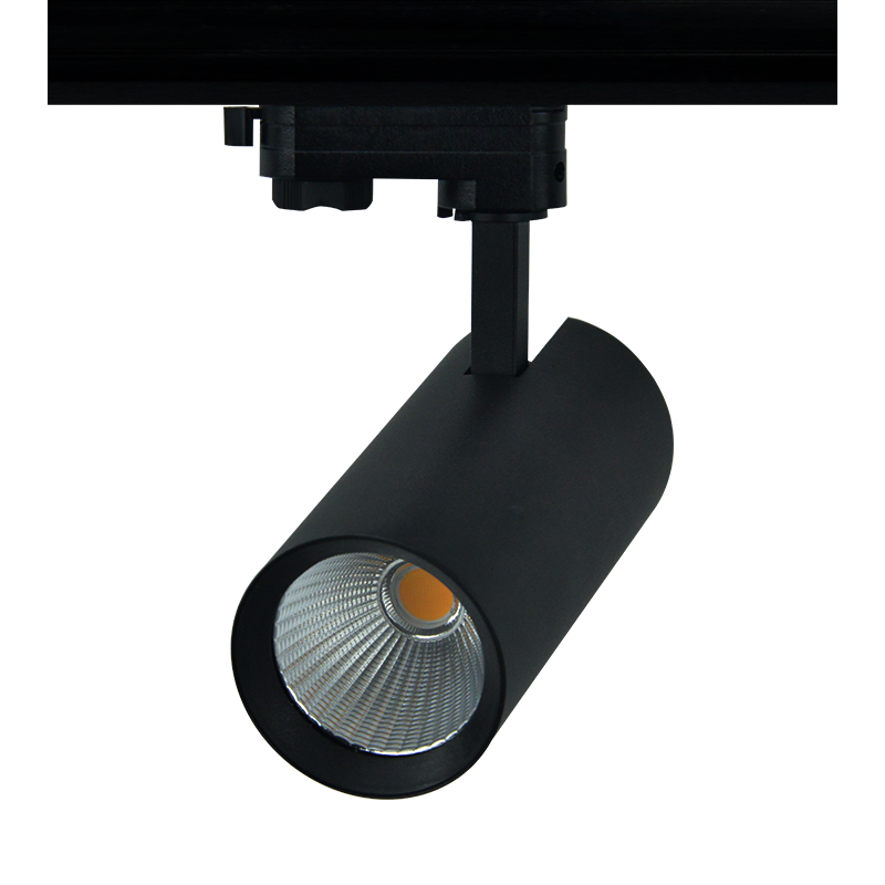 SOLINE2740B4 SAND BLACK LED TRACK LUMINAIRE 27W 4000K 3-PHASE 36° 3150LM 230V AC Ra80 Φ74*170MM 5YRS