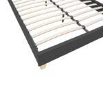 Κρεβάτι Mago pakoworld ύφασμα σε ανθρακί απόχρωση με φυσικό ξύλινο πόδι 140x200εκ - Image 4