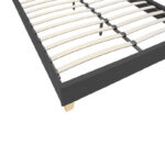 Κρεβάτι Mago pakoworld ύφασμα σε ανθρακί απόχρωση με ξύλινο πόδι 160x200εκ - Image 4