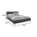 Κρεβάτι Mago pakoworld ύφασμα σε ανθρακί απόχρωση με ξύλινο πόδι 160x200εκ - Image 6