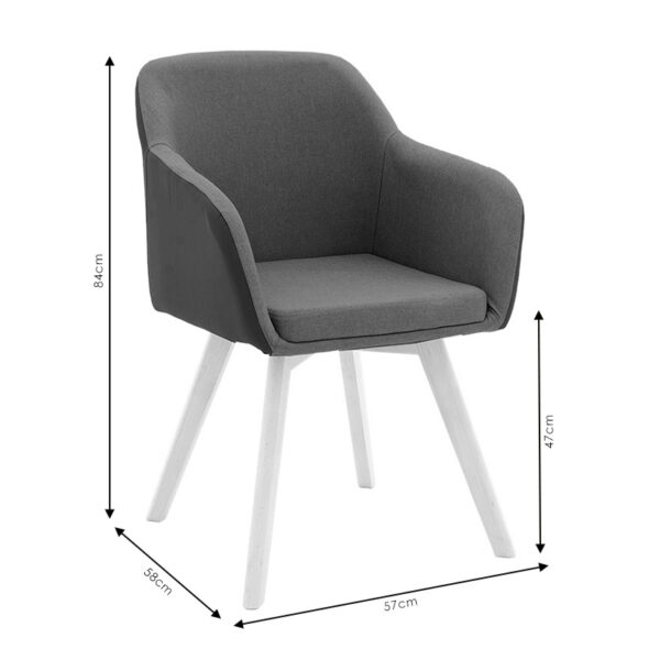 Πολυθρόνα Safira pakoworld PU ύφασμα μαύρο-φυσικό 57x58x84εκ - Image 8