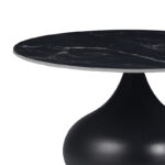Βοηθητικά τραπέζια Kirkene Inart sintered stone σε απόχρωση μαύρο μαρμάρου με μαύρο μέταλλο 2τεμ - Image 6
