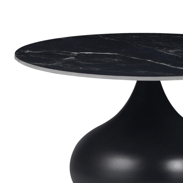 Βοηθητικά τραπέζια Kirkene Inart sintered stone σε απόχρωση μαύρο μαρμάρου με μαύρο μέταλλο 2τεμ - Image 6