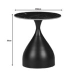 Βοηθητικά τραπέζια Kirkene Inart sintered stone σε απόχρωση λευκό μαρμάρου με λευκό μέταλλο 2τεμ - Image 8
