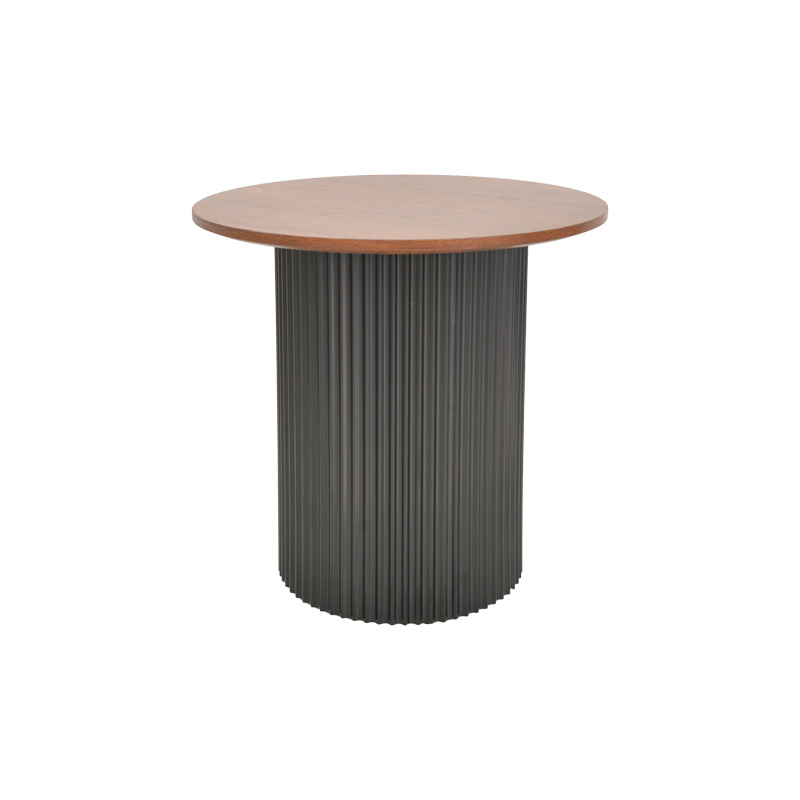 029-000351-1 Βοηθητικό τραπέζι Dovel pakoworld mdf σε καρυδί-μαύρη απόχρωση Φ50x50εκ - Image 2