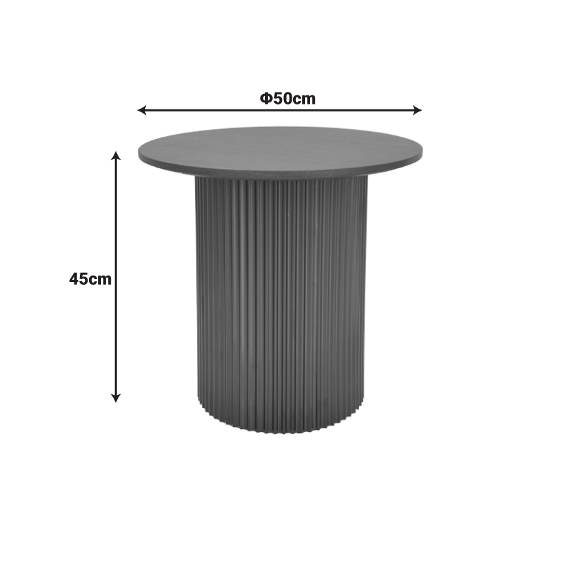 029-000351-4 Βοηθητικό τραπέζι Dovel pakoworld mdf σε καρυδί-μαύρη απόχρωση Φ50x50εκ - Image 5