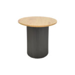 Βοηθητικό τραπέζι Dovel pakoworld mdf σε sonoma -μαύρη απόχρωση Φ50x45εκ - Image 2