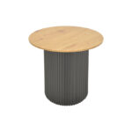 Βοηθητικό τραπέζι Dovel pakoworld mdf σε sonoma -μαύρη απόχρωση Φ50x45εκ - Image 3