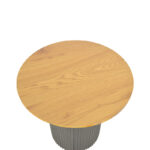 Βοηθητικό τραπέζι Dovel pakoworld mdf σε sonoma -μαύρη απόχρωση Φ50x45εκ - Image 4