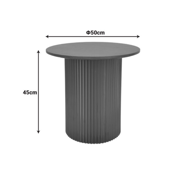 Βοηθητικό τραπέζι Dovel pakoworld mdf σε sonoma -μαύρη απόχρωση Φ50x45εκ - Image 5