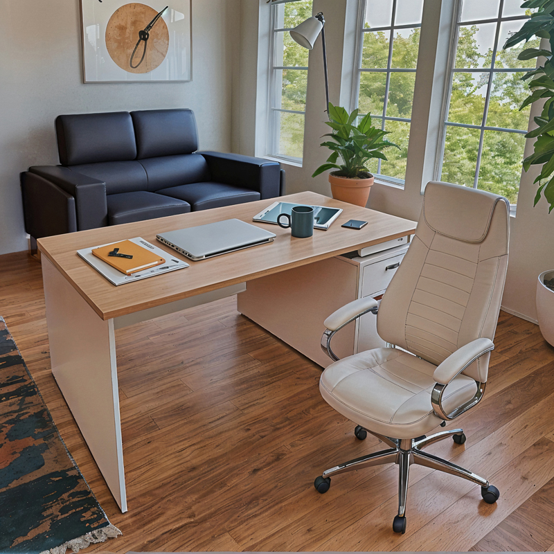 033-000008-1 Καρέκλα γραφείου διευθυντή Sonar pakoworld pu σε λευκή απόχρωση - Image 2