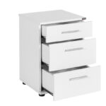 Κομοδίνο Elegance pakoworld με 3 συρτάρια σε λευκή απόχρωση 40x39x57εκ - Image 2