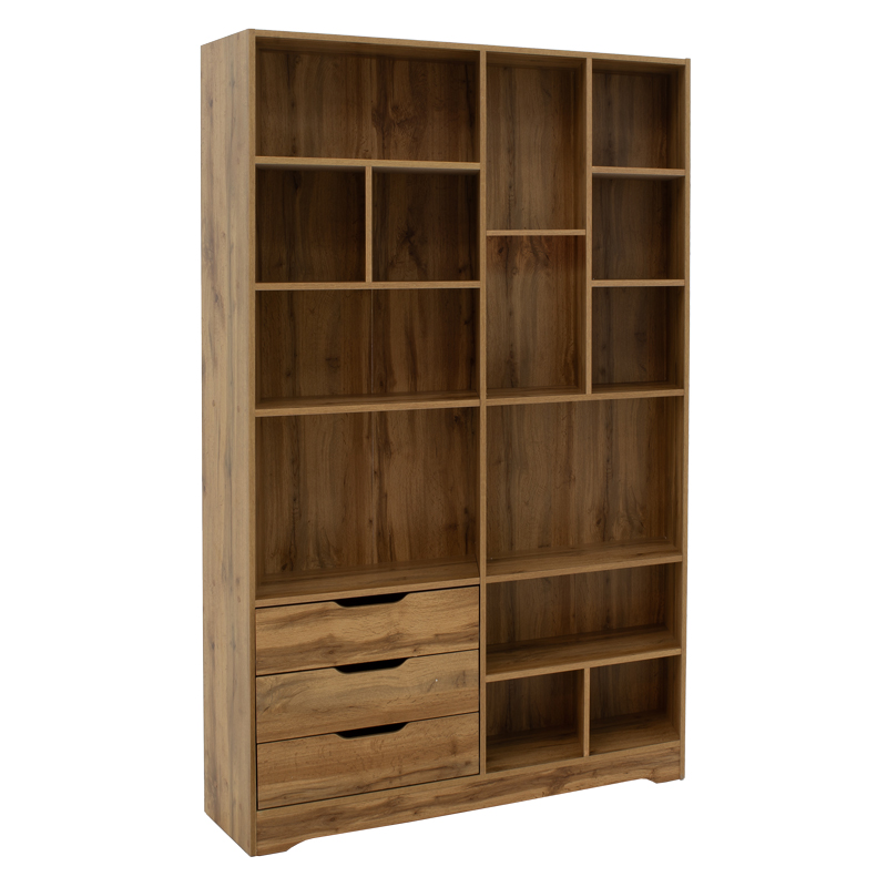 049-000067 Βιβλιοθήκη Lucinda pakoworld oak 120x29.8x180.5εκ