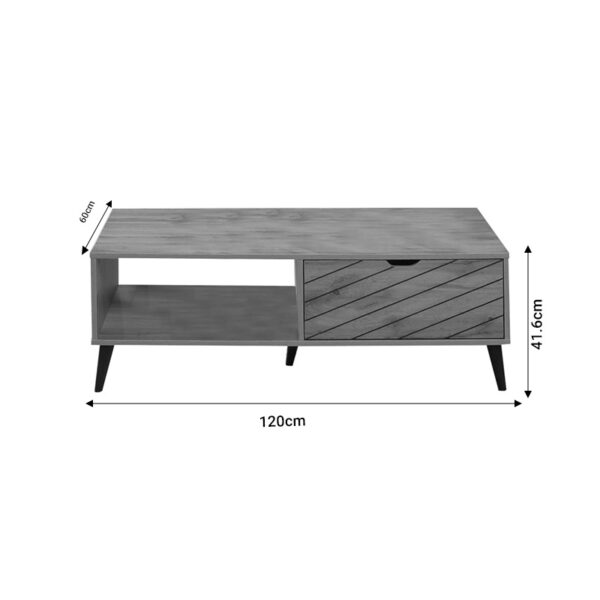 Τραπέζι σαλονιού Thelma pakoworld sonoma μελαμίνης 120x60x41.6εκ - Image 4