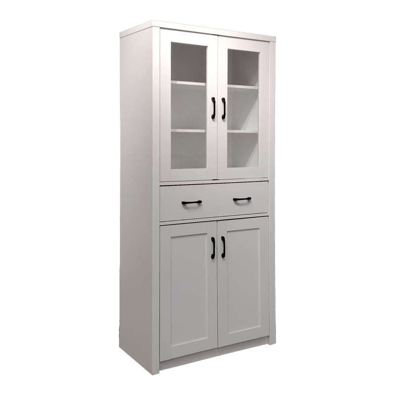 049-000117 Βιτρίνα-ντουλάπα Nisso pakoworld σε λευκή απόχρωση 80x40x183.5εκ