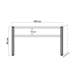Κονσόλα PWF-0241 pakoworld χρώμα πεύκου-μαύρο 140x35x80εκ - Image 3
