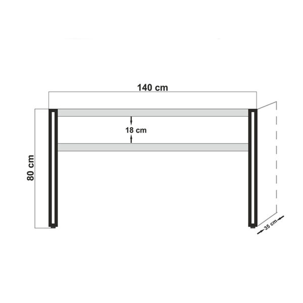 Κονσόλα PWF-0241 pakoworld χρώμα πεύκου-μαύρο 140x35x80εκ - Image 3