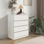 Συρταριέρα Kuanger pakoworld mdf σε λευκή απόχρωση 80x40x80εκ - Image 2