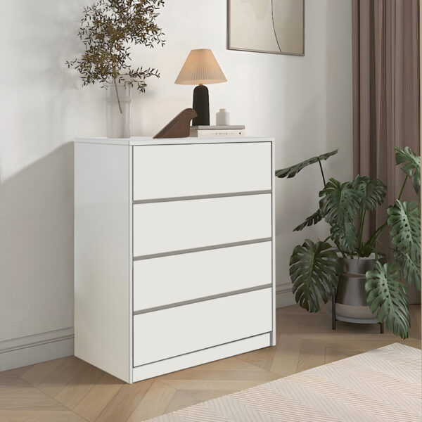 Συρταριέρα Kuanger pakoworld mdf σε λευκή απόχρωση 80x40x80εκ - Image 2