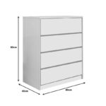 Συρταριέρα Kuanger pakoworld mdf σε λευκή απόχρωση 80x40x80εκ - Image 3