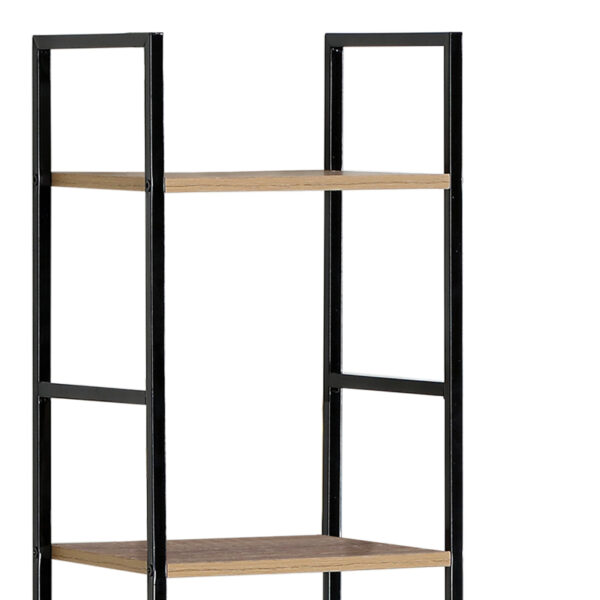 Βιβλιοθήκη Azuel pakoworld φυσικό-μαύρο μέταλλο 29x23.5x144εκ - Image 2