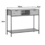 Κονσόλα Regando pakoworld σε oak απόχρωση με μαύρο μέταλλο 100x35x80εκ - Image 5