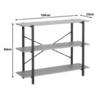 Επιδαπέδια ραφιέρα Nebranzo pakoworld σε oak απόχρωση με μαύρο μέταλλο 106x35x80εκ - Image 5