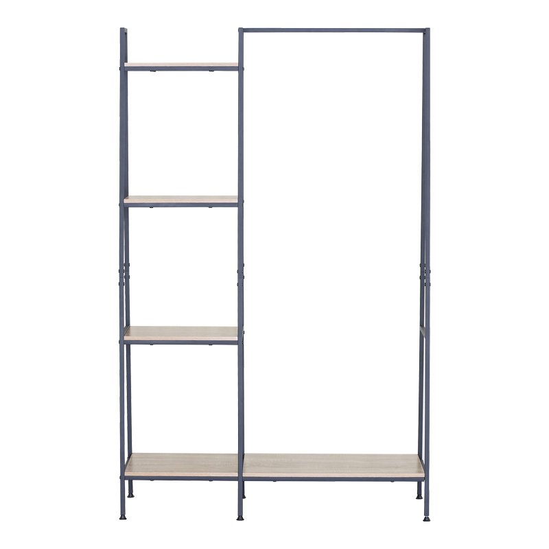 085-000030-2 Έπιπλο εισόδου-ραφιέρα Herevy pakoworld σε oak απόχρωση με μαύρο μέταλλο 101x35x160εκ - Image 3