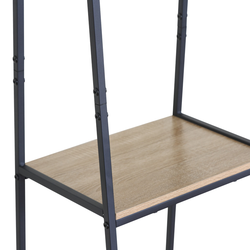 085-000030-3 Έπιπλο εισόδου-ραφιέρα Herevy pakoworld σε oak απόχρωση με μαύρο μέταλλο 101x35x160εκ - Image 4