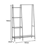 Έπιπλο εισόδου-ραφιέρα Herevy pakoworld σε oak απόχρωση με μαύρο μέταλλο 101x35x160εκ - Image 5