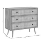 Συρταριέρα Oslo pakoworld 3ων συρταριών sonoma 90x39x79εκ - Image 5