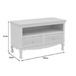 Έπιπλο τηλεόρασης Joliene Inart mdf σε λευκή αντικέ-φυσική απόχρωση 100x42x61εκ - Image 8