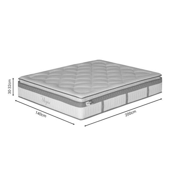 Στρώμα Utopia pakoworld pocket spring μονής όψης με ανώστρωμα 30-32cm 140x200εκ - Image 6