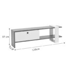 Έπιπλο τηλεόρασης Salon pakoworld χρώμα καρυδί-λευκό 120x25x37εκ - Image 7