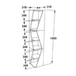 Βιβλιοθήκη στήλη Klaro pakoworld σε ανθρακί απόχρωση 32x32x165εκ - Image 5
