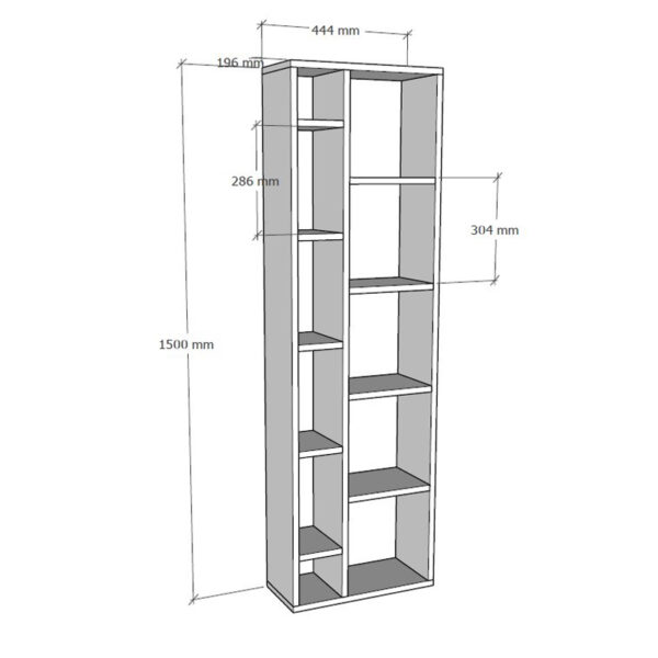 Βιβλιοθήκη Minicu pakoworld σε oak απόχρωση  44,4x19,6x150εκ - Image 6