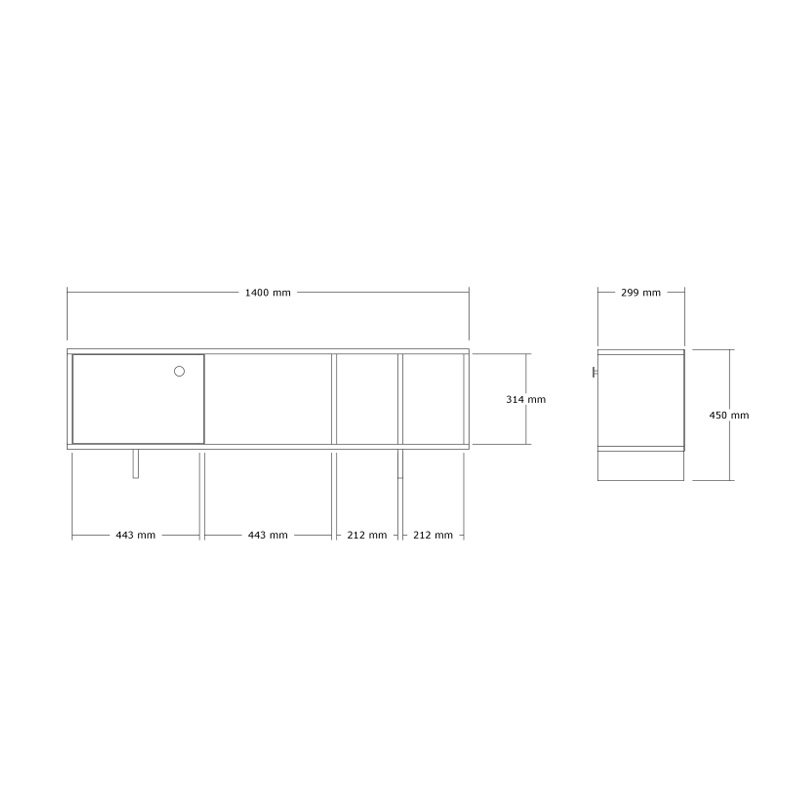 120-000540-5 Έπιπλο τηλεόρασης Mueble pakoworld σε sonoma απόχρωση 140x29x45εκ - Image 6